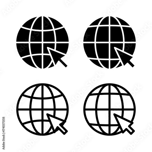 Web icon vector illustration. go to web sign and symbol. web click icon. Global search icon