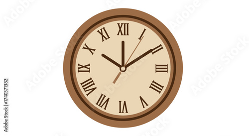 Elegant oldfashioned clock with roman numerals showing the time