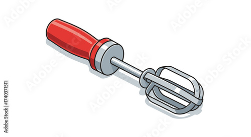 Isolated Handheld Beater Illustration in Isometric View on White Background