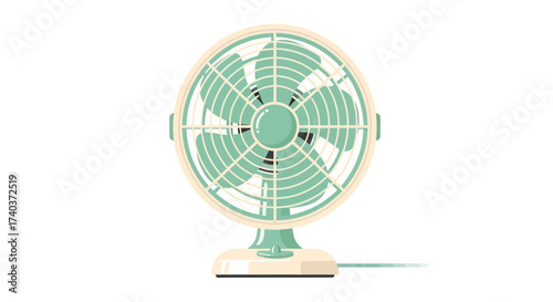 Vintage style illustration of an electric fan, isolated on white background