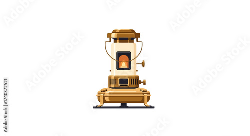 Vintage Style Kerosene Heater Design with Ornamental Detailing