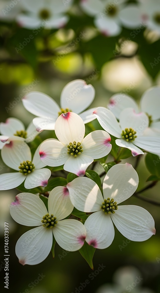Obraz premium Beautiful White Dogwood Blossoms.