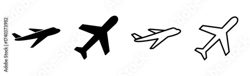 Plane icon set. Airplane icon vector. Flight transport symbol. Travel illustration. Holiday symbol