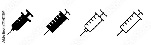 Syringe icon set. injection icon vector.