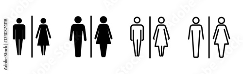Toilet icon set. restrooms icon vector. bathroom sign. wc, lavatory
