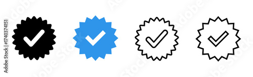 verified icon set. verification check mark. approved icon