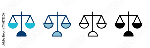Scales icon vector isolated on white background . Law scale icon. Justice sign