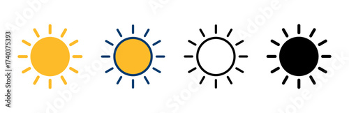 Sun icon vector isolated on white background. Sun vector icon