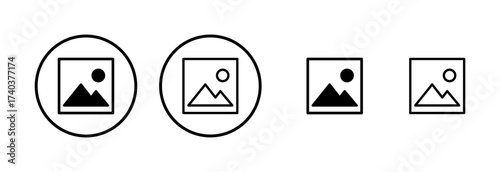 Picture icon logo design. photo gallery sign and symbol. image icon
