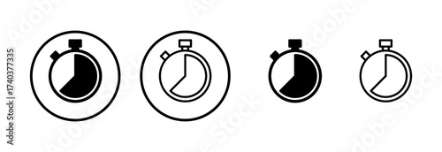 Stopwatch icon logo design. Timer sign and symbol. Countdown icon. Period of time