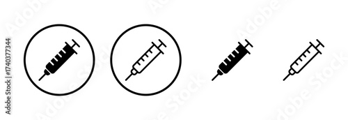 Syringe icon logo design. injection sign and symbol.vaccine icon