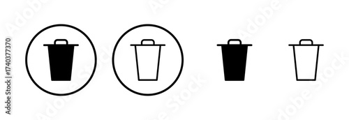 Trash icon logo design. trash can icon. delete sign and symbol.