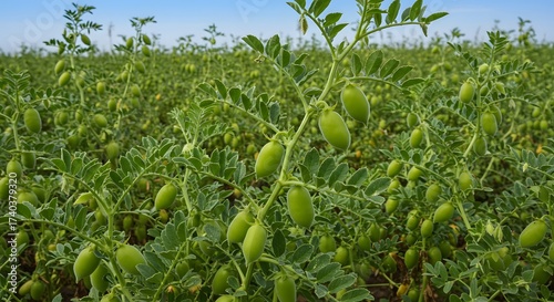 Chickpea Crop Field, Agriculture and Farming