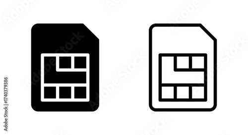 Sim card icon symbol for apps and websites. dual sim card sign and symbol
