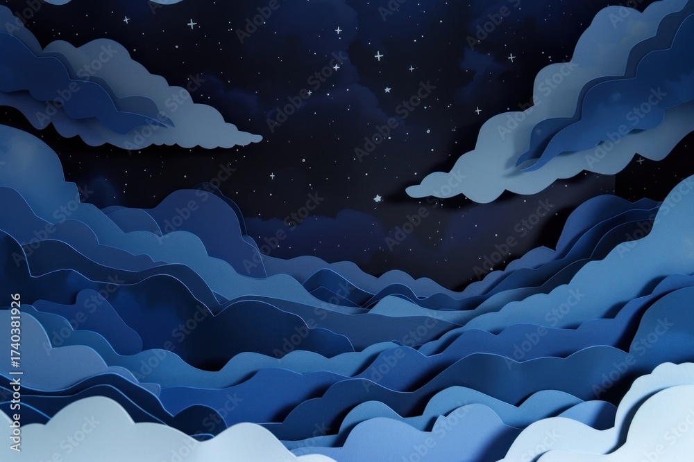 Fototapeta premium Night sky background backgrounds nature blue.