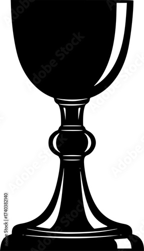 Black Vector Silhouette: Chalice (Communion or Blessing)	
