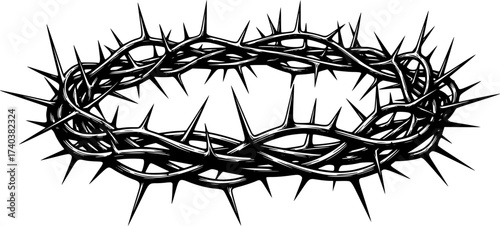 Black Vector Silhouette: Crown of Thorns	
