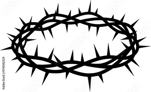 Black Vector Silhouette: Crown of Thorns	