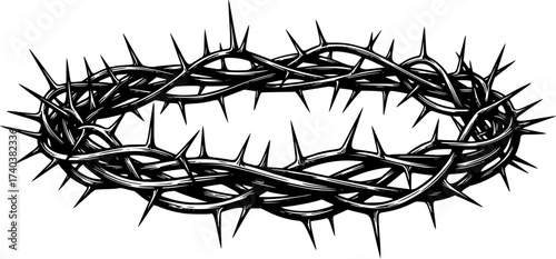Black Vector Silhouette: Crown of Thorns	