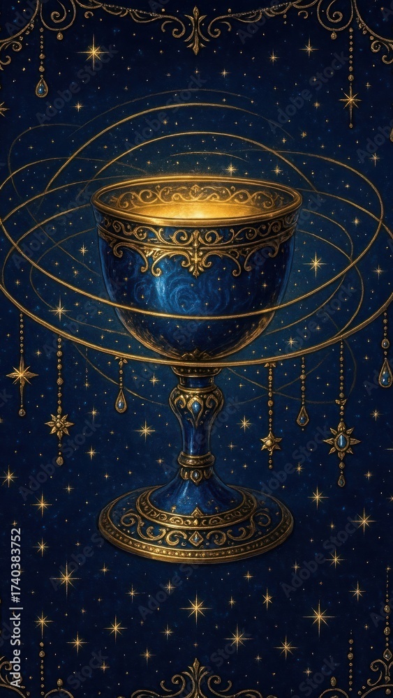 Fototapeta premium Ornate celestial chalice illustration