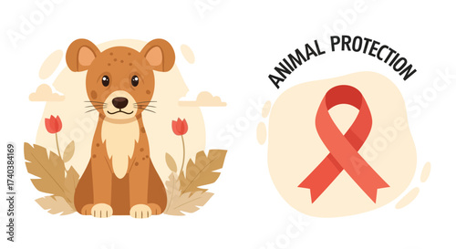 World Animal Welfare day. Wild Life Protection. Protect animal habitat. Ecological awareness. Take responsibility.