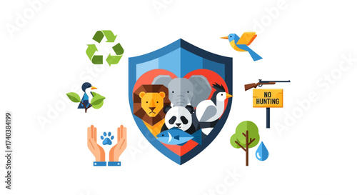 World Animal Welfare day. Wild Life Protection. Protect animal habitat. Ecological awareness. Take responsibility.