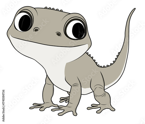 A funny lizard posing smiling