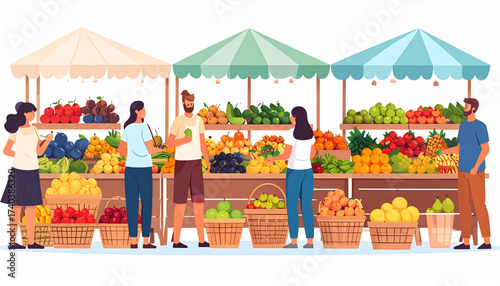 Summer Fruit Market Scene