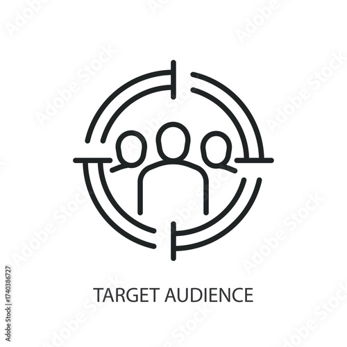 Target audience thin line vector icons.