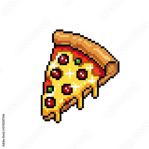 cute pixel-art slice of pizza