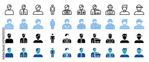 Man icon sheet multiple concept,style and collection