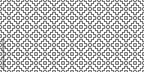 outline chakana or Andean cross seamless pattern