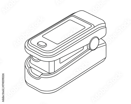 Detailed illustration of a Pulse Oximeter used for oxygen saturation measurement.
