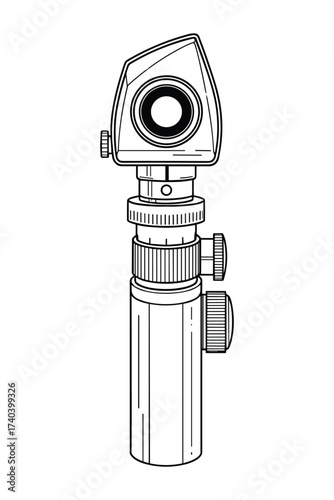 Diagrammatic Illustration of a Retinoscope: Ophthalmic Instrument for Eye Examination
