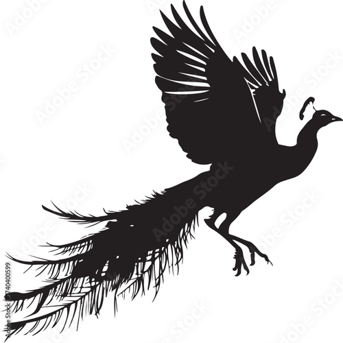 Phoenix wings glowing across frozen desert silhouette