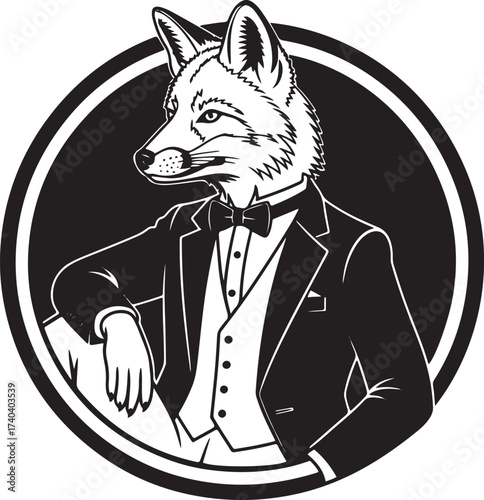 Cunning fox in a business setting, representing intelligence, versatility, and shrewdness