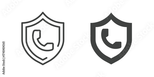 Call security Icon. Line and glyph solid icon