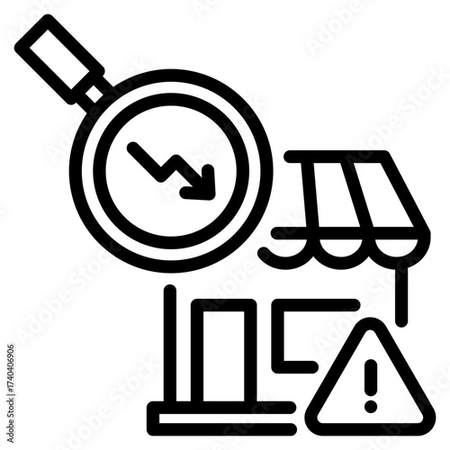 Risk  Icon Line Style Vector Illustration 