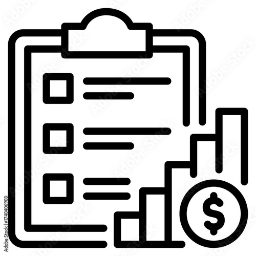 Business Plan  Icon Line Style Vector Illustration 