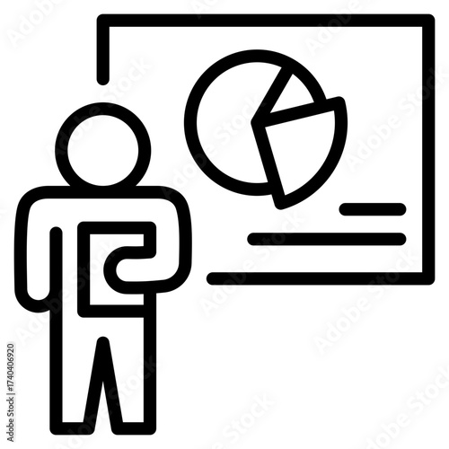 Presentation  Icon Line Style Vector Illustration 