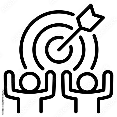 Goal  Icon Line Style Vector Illustration 