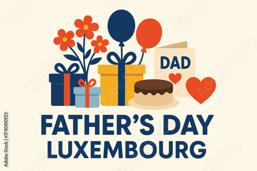 Father’s Day Luxembourg, fatherhood celebration illustration, family appreciation design, paternal love 