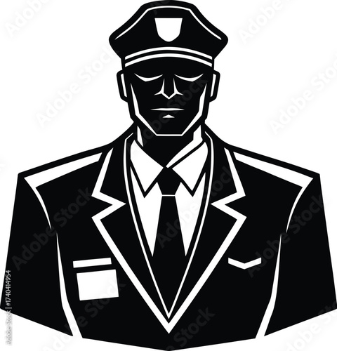 Silhouette Art of security guard
