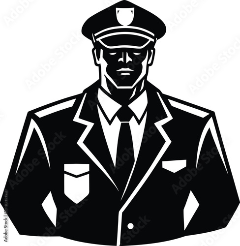 Silhouette Art of security guard