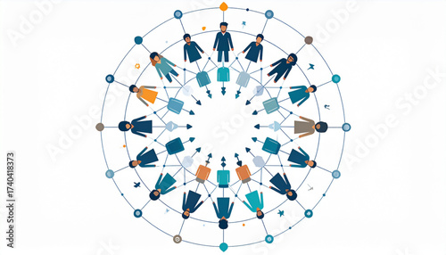 Team Collaboration Circle Icons