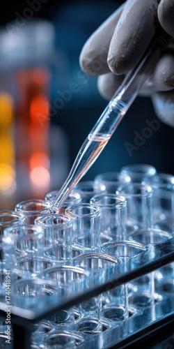 Professional laboratory scientist conducting chemical testing with precision tools in a modern science lab environment showcasing advanced research and medical diagnostics