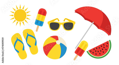 A collection of weather icons representing various conditions, displayed in circular formats against a yellow background.