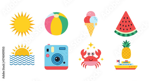 A collection of weather icons representing various conditions, displayed in circular formats against a yellow background.