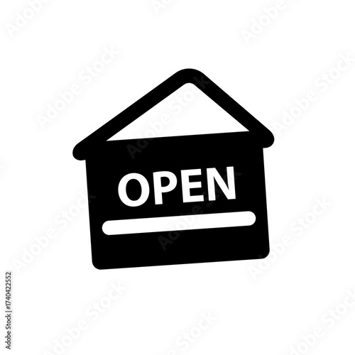 Open sign icon for business, shop, or store to welcome customers during business hours
