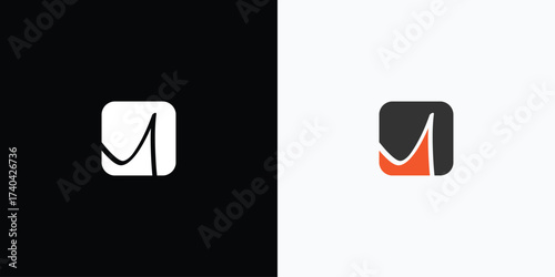 Modern abstract logo featuring a curved line forming a dynamic upward motion inside a rounded square frame. The design combines orange and dark gray colors to symbolize growth, innovation, and progres
